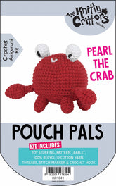 Knitty Critters - Pouch Pals I Pearl The Crab| DIY Amigurumi Crochet Kit